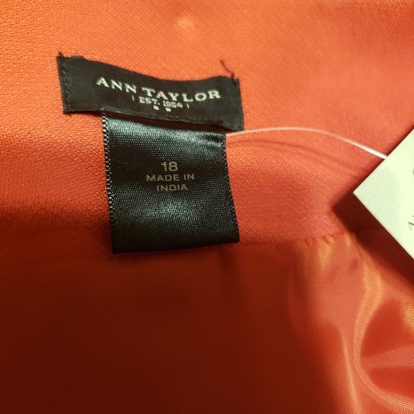 New Orange Ann Taylor Skirt pleated front size 18 - Picture 9 of 15